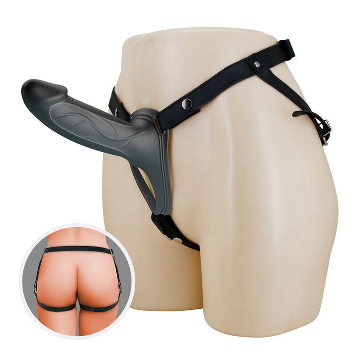 Pretty Love Landon - Black Vibrating Strap-On
