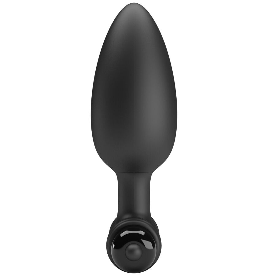 Mr Play Super Power Anal Plug With Vibration — black silicone