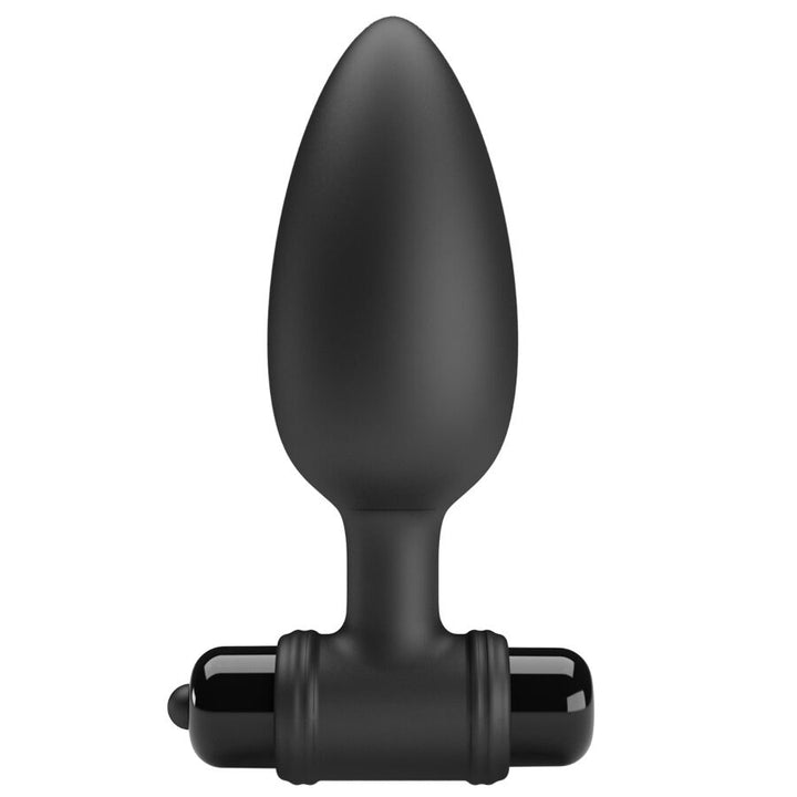 Mr Play Super Power Anal Plug With Vibration — black silicone