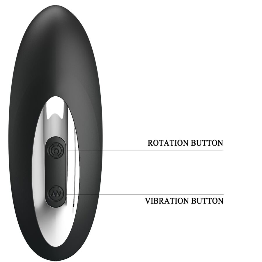 Mr Play Prostate Massager With Rotation And Vibration — black silicone