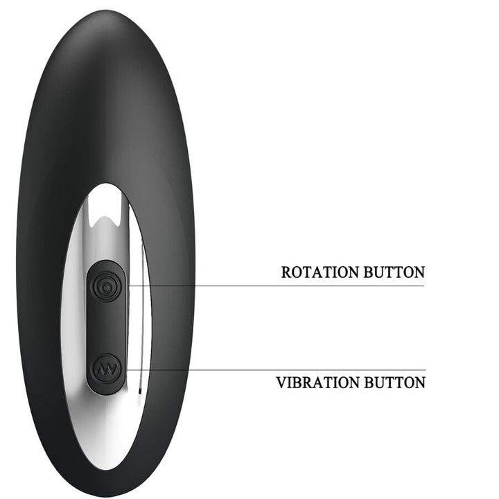 Mr Play Prostate Massager With Rotation And Vibration — black silicone