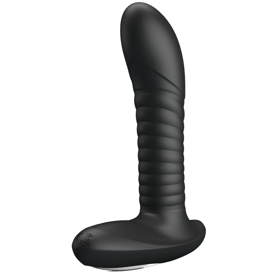 Mr Play Prostate Massager With Rotation And Vibration — black silicone