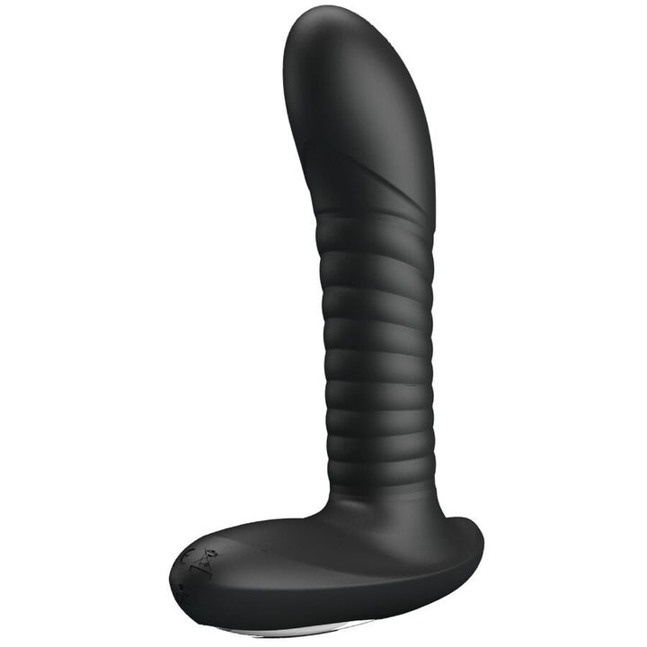 Mr Play Prostate Massager With Rotation And Vibration — black silicone