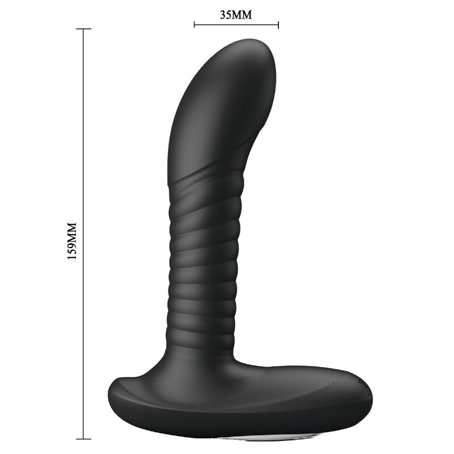 Mr Play Prostate Massager With Rotation And Vibration — black silicone