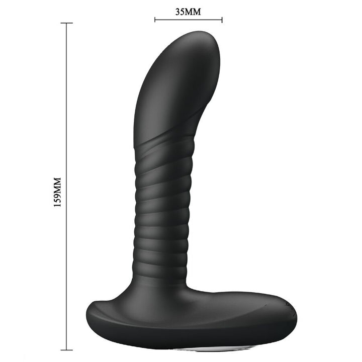 Mr Play Prostate Massager With Rotation And Vibration — black silicone