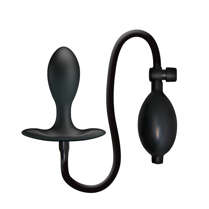 Mr Play Adjustable Inflatable - Anal Plug — Black