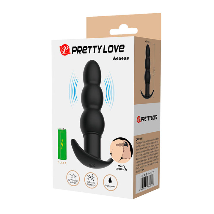 Pretty Love Aeaeas Vibrating Anal Plug — Black