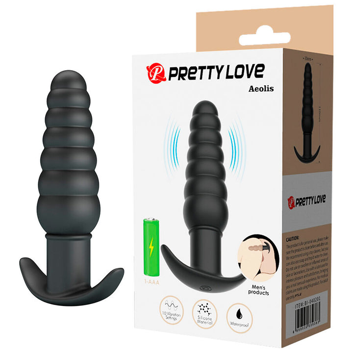 Pretty Love Aeolis Vibrating Anal Plug — Black