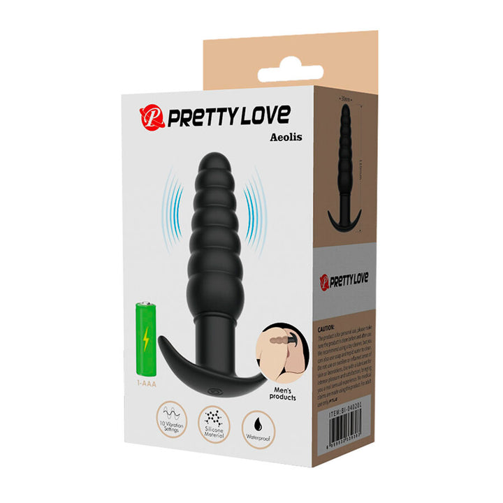 Pretty Love Aeolis Vibrating Anal Plug — Black