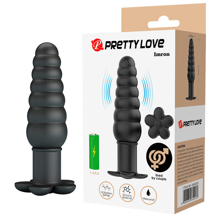 Pretty Love Imron Vibrating Anal Plug — Black