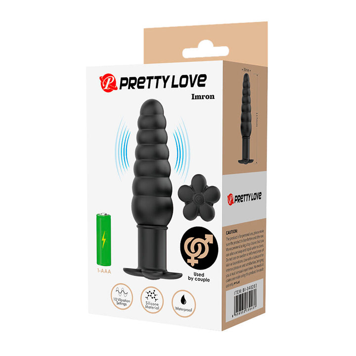 Pretty Love Imron Vibrating Anal Plug — Black
