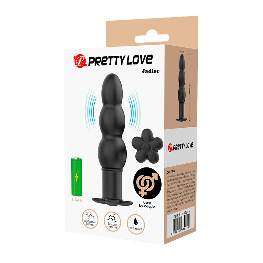Pretty Love Jadier Vibrating Anal Plug — Black