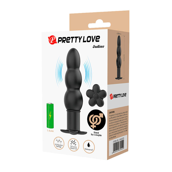 Pretty Love Jadier Vibrating Anal Plug — Black