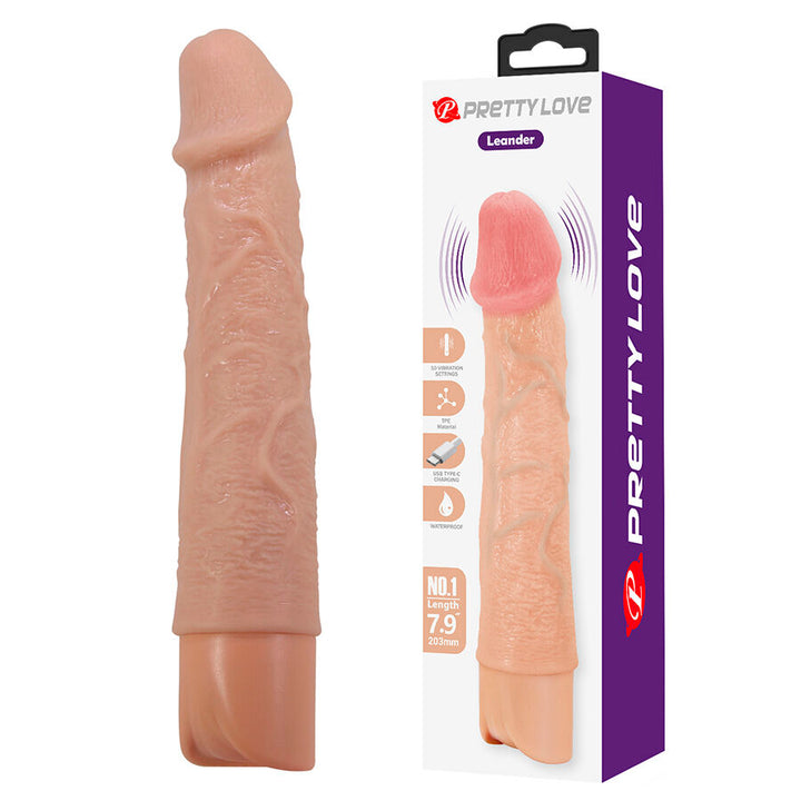 Pretty Love Leander Flexible Realistic Vibrator — Skin