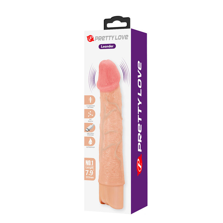 Pretty Love Leander Flexible Realistic Vibrator — Skin