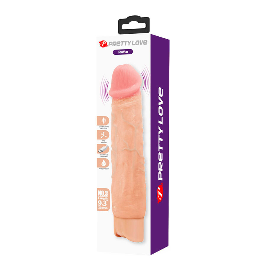Pretty Love Rufus Flexible Realistic Vibrator — Skin