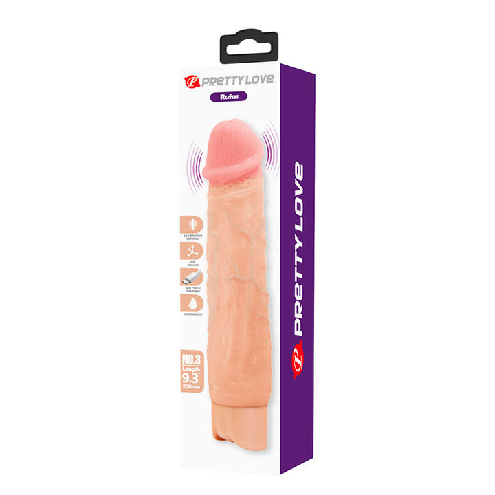 Pretty Love Rufus Flexible Realistic Vibrator — Skin