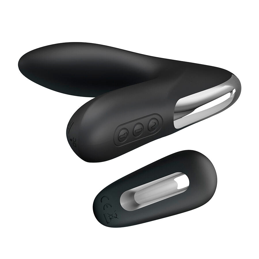 Mr Play Prostate Massager With Vibration Remote Control — black silicone