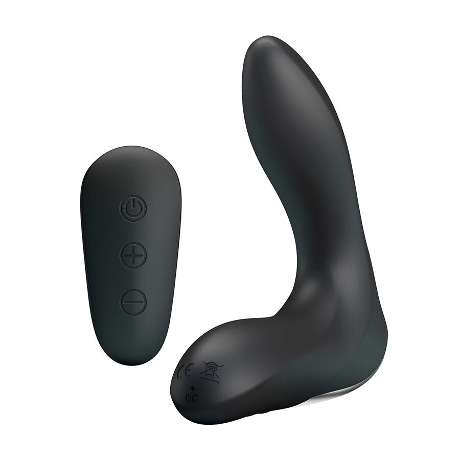 Mr Play Prostate Massager With Vibration Remote Control — black silicone