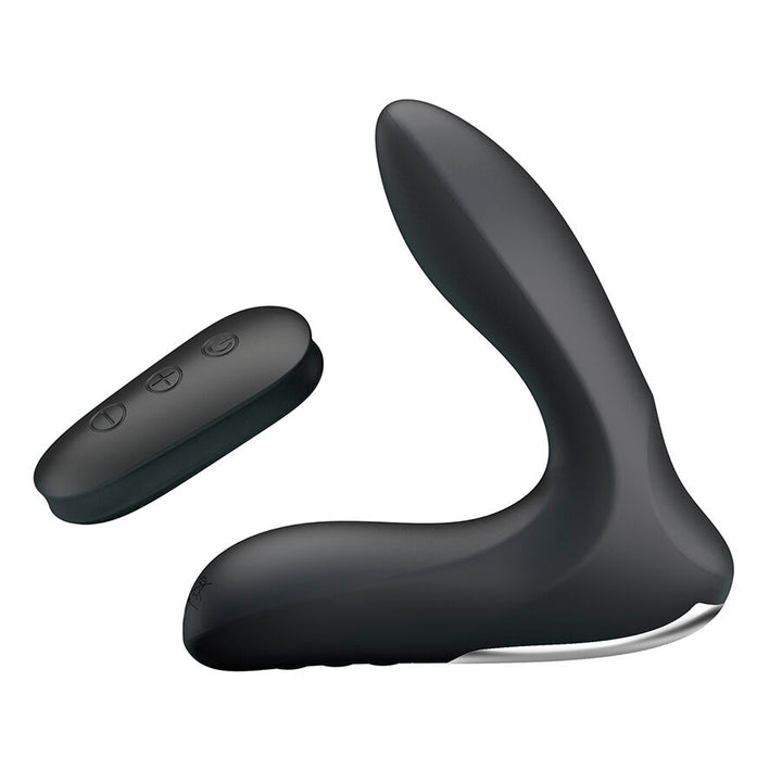 Mr Play Prostate Massager With Vibration Remote Control — black silicone
