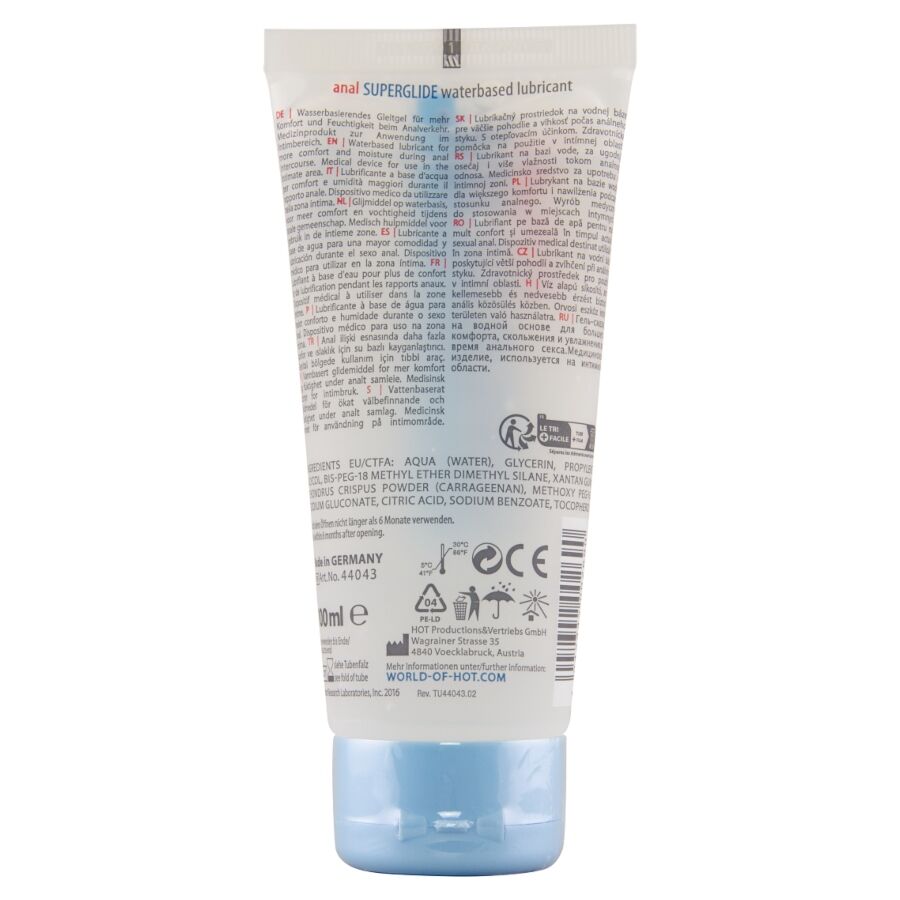 Hot - Anal Superglide Liquid Pleasure Waterbased Lubricant 100