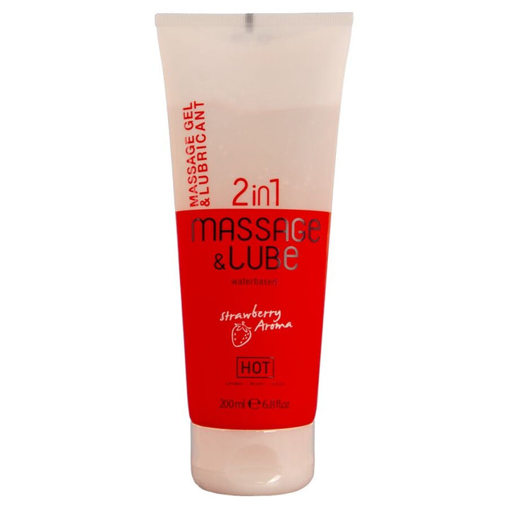 Hot - Massage &amp; Glide Gel 2in1 Strawberry 200 ML