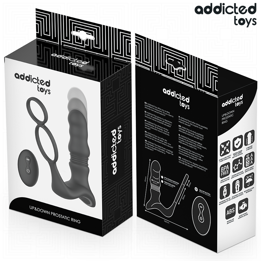 Addicted Toys UP&amp;DOWN Prostatic Ring — Black · Silicone