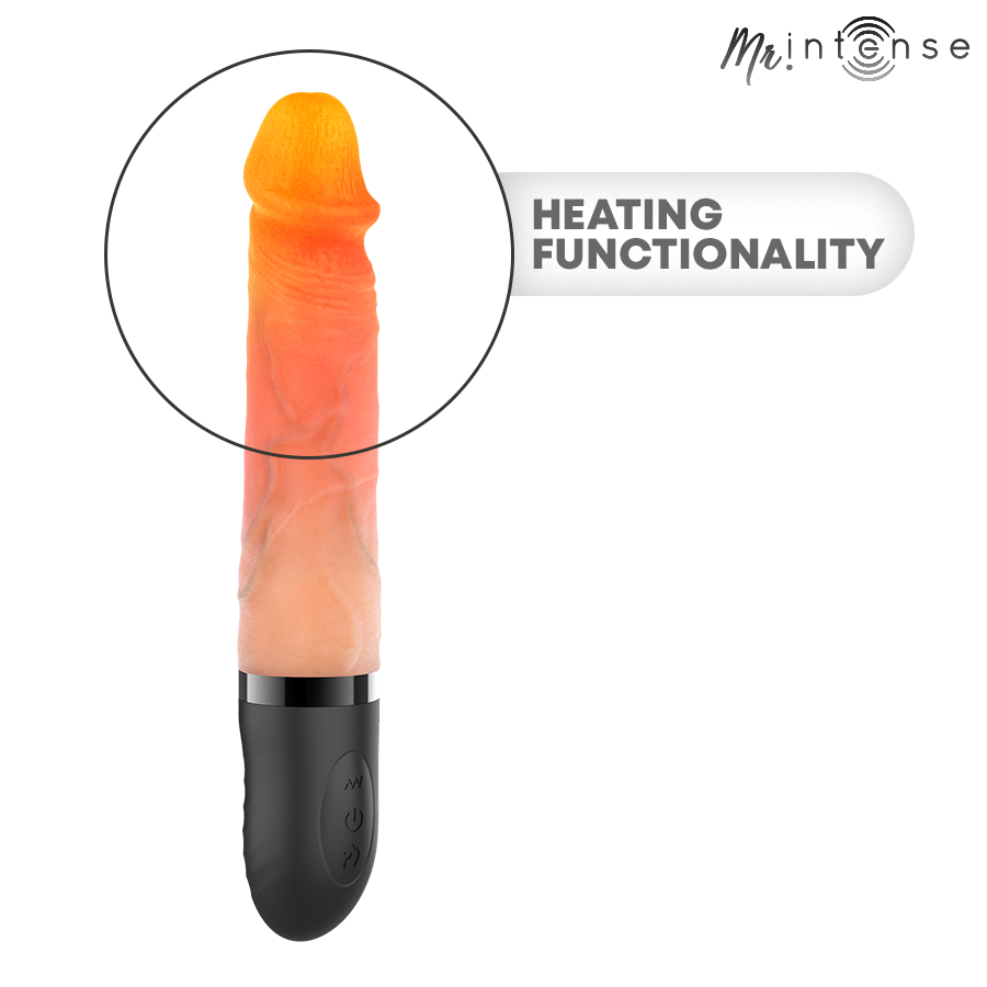 MR INTENSE - JEAN UP&amp;DOWN VIBRATOR SILICONE WITH HEAT EFFECT 24 CM -Ø- 3.8 CM