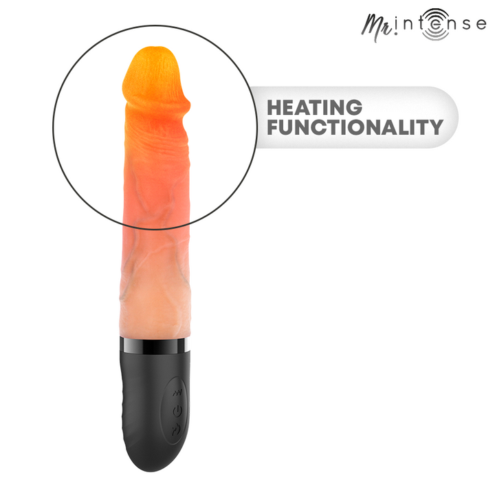 MR INTENSE - JEAN UP&amp;DOWN VIBRATOR SILICONE WITH HEAT EFFECT 24 CM -Ø- 3.8 CM