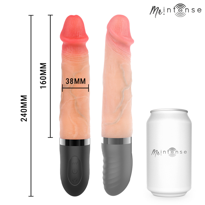 MR INTENSE - JEAN UP&amp;DOWN VIBRATOR SILICONE WITH HEAT EFFECT 24 CM -Ø- 3.8 CM
