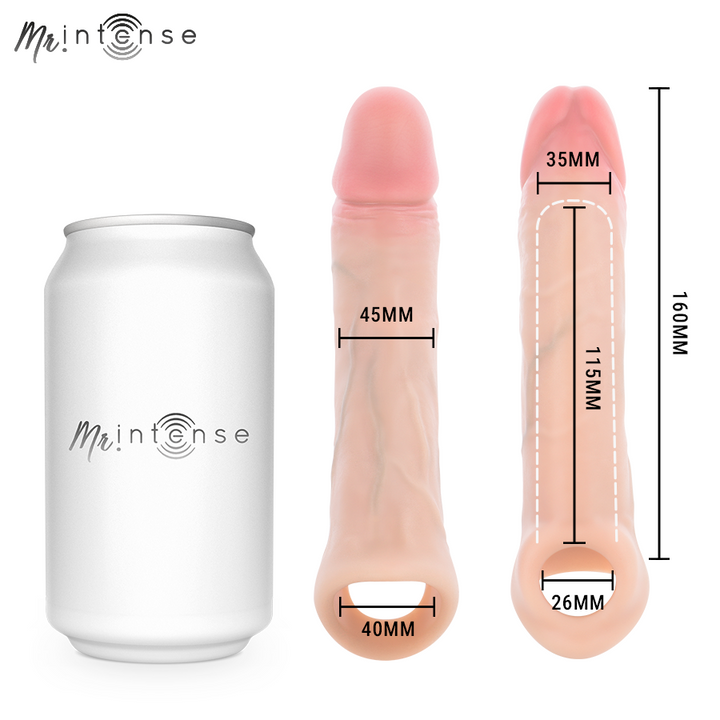 MR INTENSE - ARNOLD L VIBRATOR SILICONE PENIS SLEEVE WITH REMOTE CONTROL 16 CM -Ø- 4.5 CM