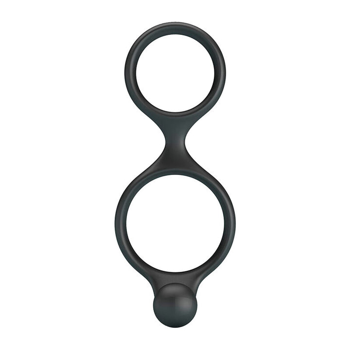 CRAZY BULL - FLORIAN DOUBLE COCK AND BALL RING BLACK