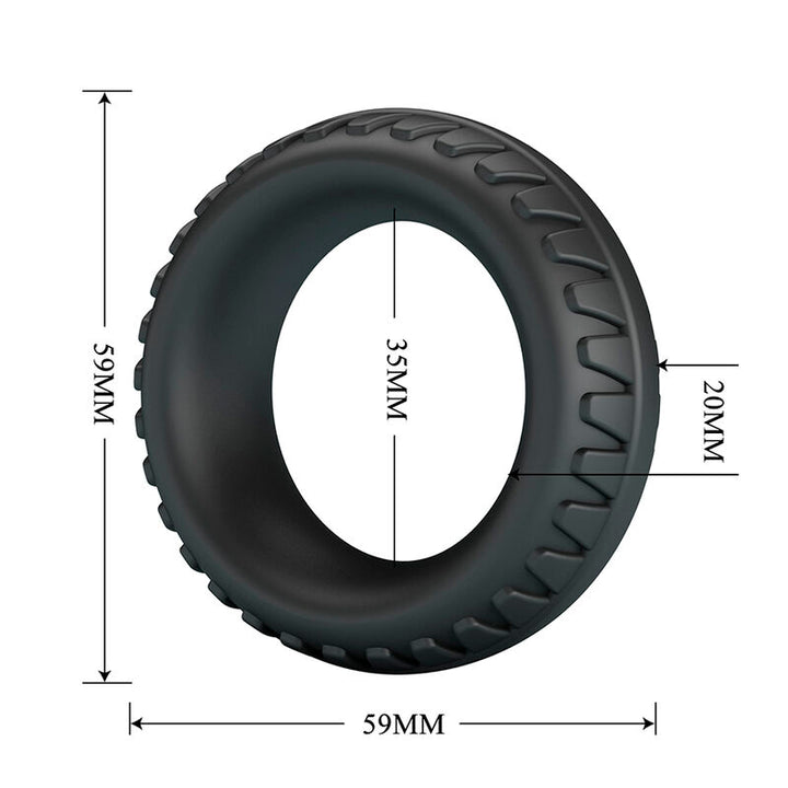 CRAZY BULL - MERRITT TEXTURED SILICONE COCK RING BLACK