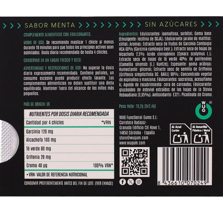 WUG Diet - Appetite control and snacking reduction BLISTER 8 UNITS