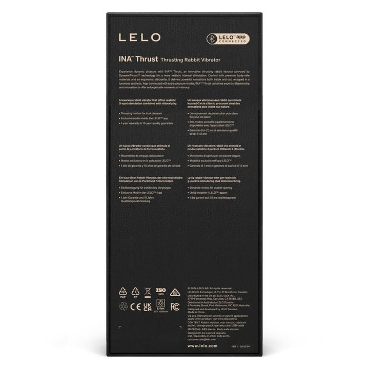 LELO - INA THRUST RABBIT THRUSTING VIBRATOR BLACK