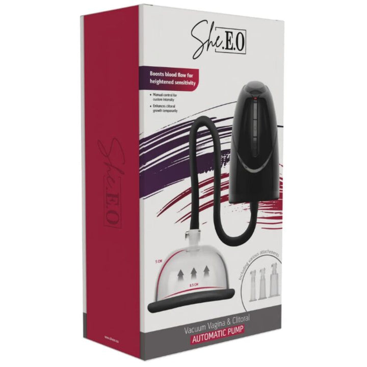 SHE.E.O - AUTOMATIC VACUUM PUMP FOR VAGINA AND CLITORIS BLACK