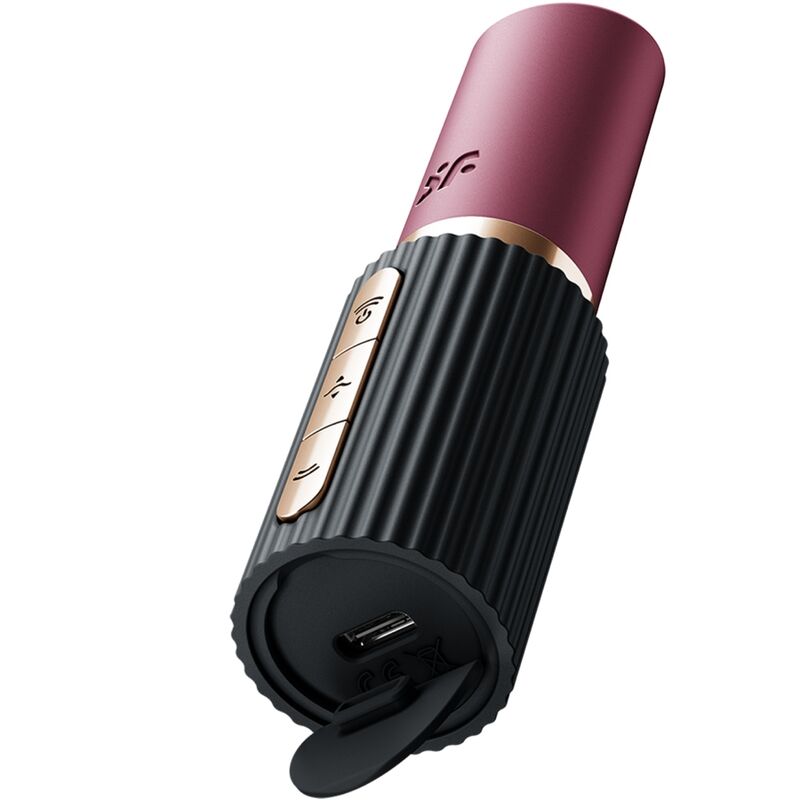 SATISFYER - DEEP KISS WAVE CLITORIS STIMULATOR GARNET / BLACK