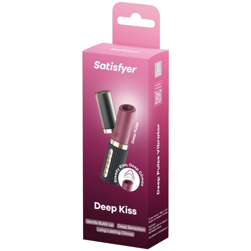 SATISFYER - DEEP KISS WAVE CLITORIS STIMULATOR GARNET / BLACK