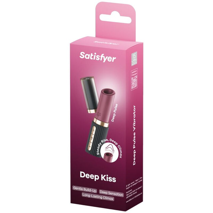 SATISFYER - DEEP KISS WAVE CLITORIS STIMULATOR GARNET / BLACK