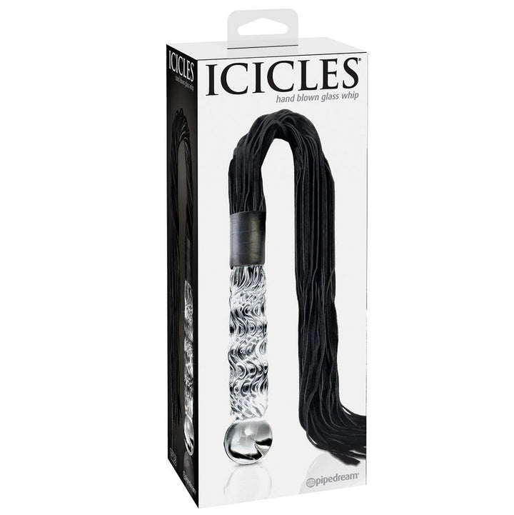 Icicles N. 38 Glass Massager — clear glass plug with tail