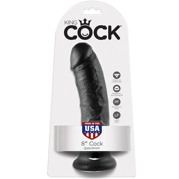 King Cock - 8 Dildo Black 20.3 CM