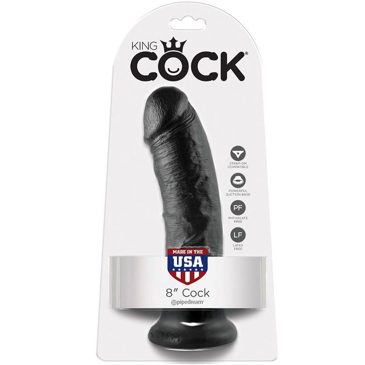 King Cock 8 Dildo Black 20.3 CM — Black