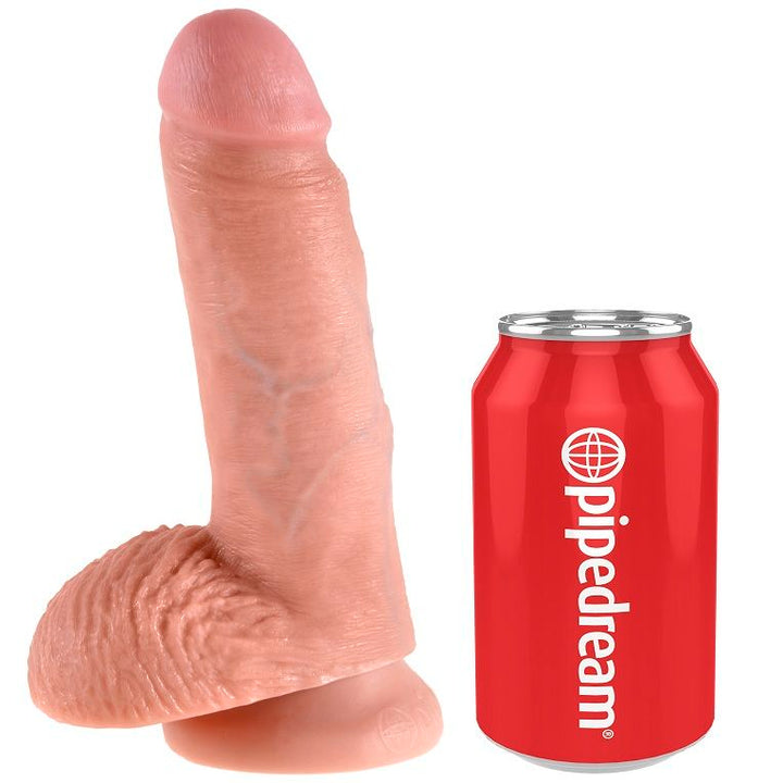King Cock 7 Dildo Flesh With Balls 17.8 CM — Skin