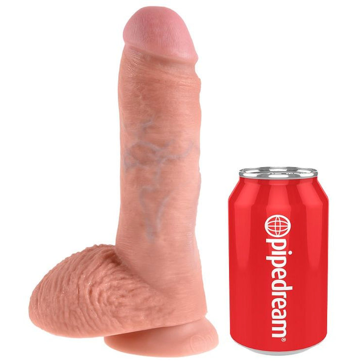 King Cock 8 Dildo Flesh With Balls 20.3 CM — Skin