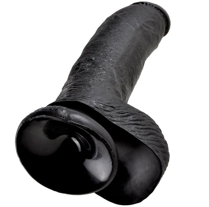 KING COCK - DILDO BLACK WITH BALLS 22.9 CM