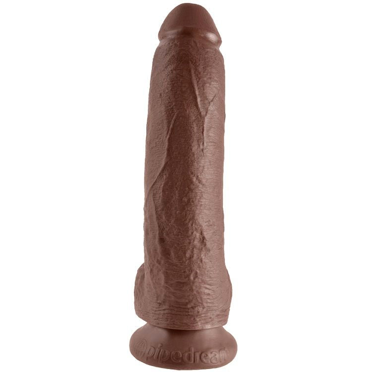 King Cock 9 Dildo Brown With Balls 22.9 CM — Brown