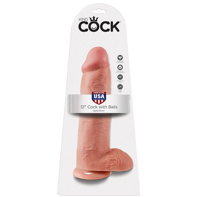 King Cock - 12 Dildo Flesh With Balls 30.48 CM