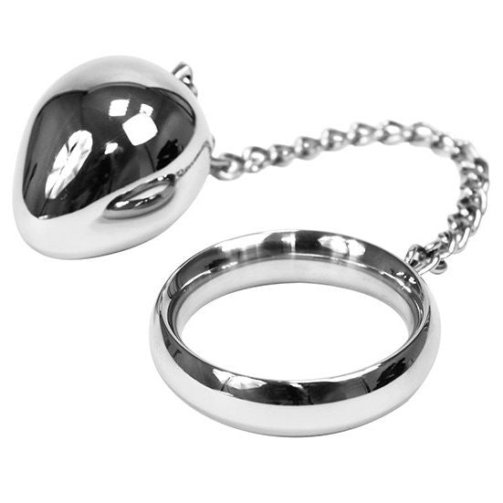 Metal Hard - Cock Ring 45mm + Chain With Metal Ball