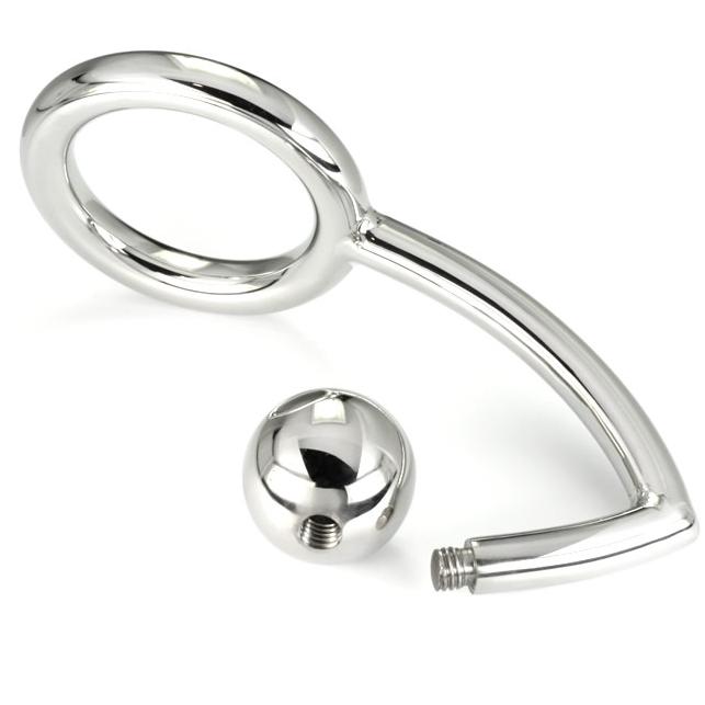 Metal Hard - Cock Ring Ring With Anal Intruder Hook 45mm