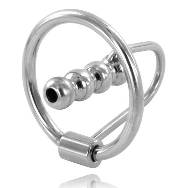 Metal Hard - Gland Ring With Urethral Plug 30mm